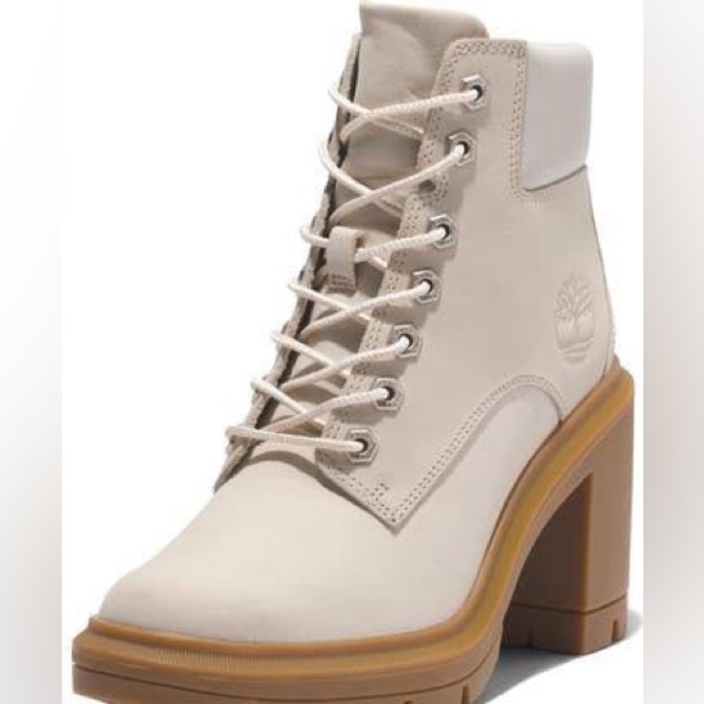 Women's Timberland Allington Heights 6” Boots-White Nubuck. Worn twice NO BOX